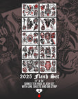 2025 Flash Set packaging with tattoo designs on a dark background by Nick Filth