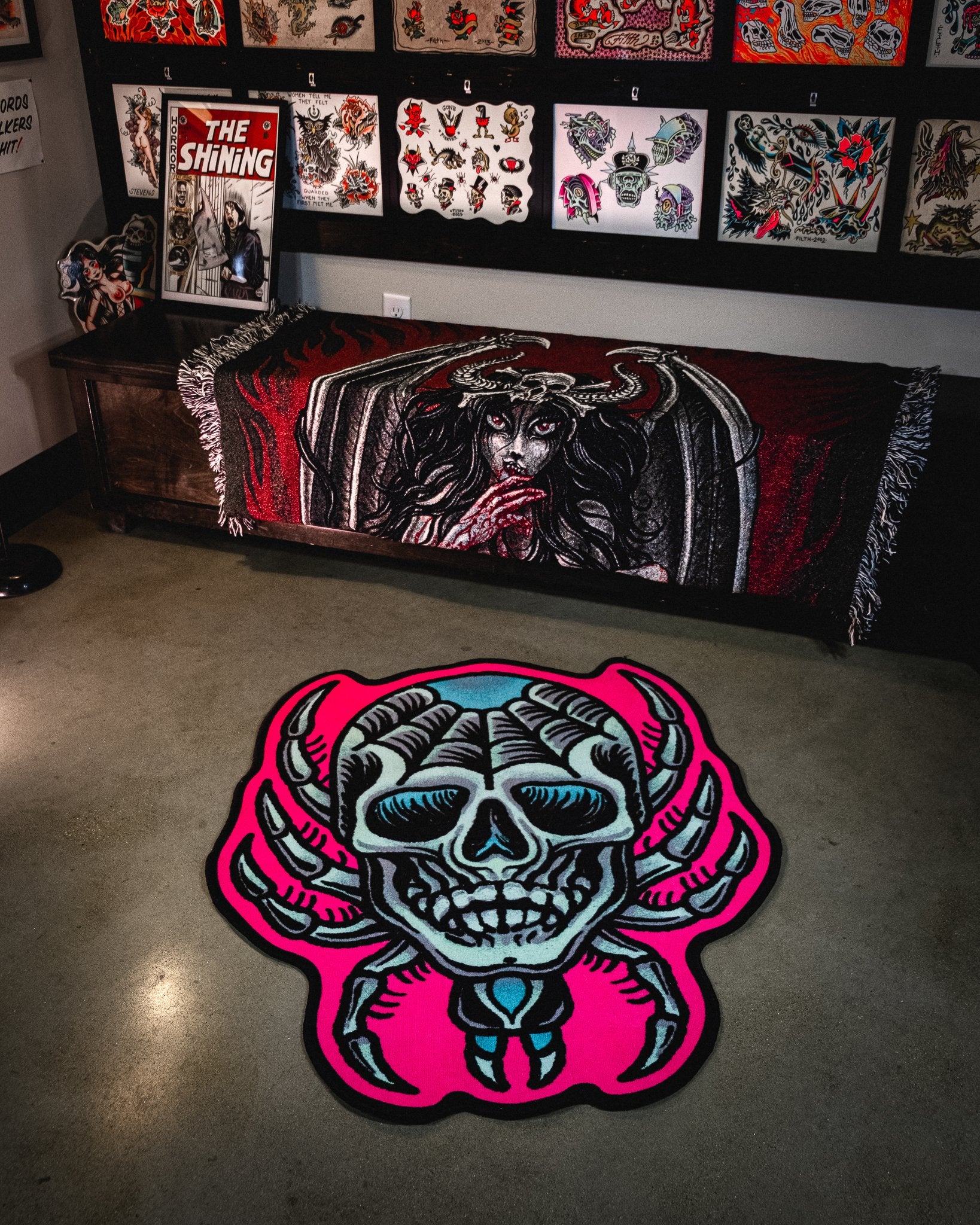 Spider and Skull Rug