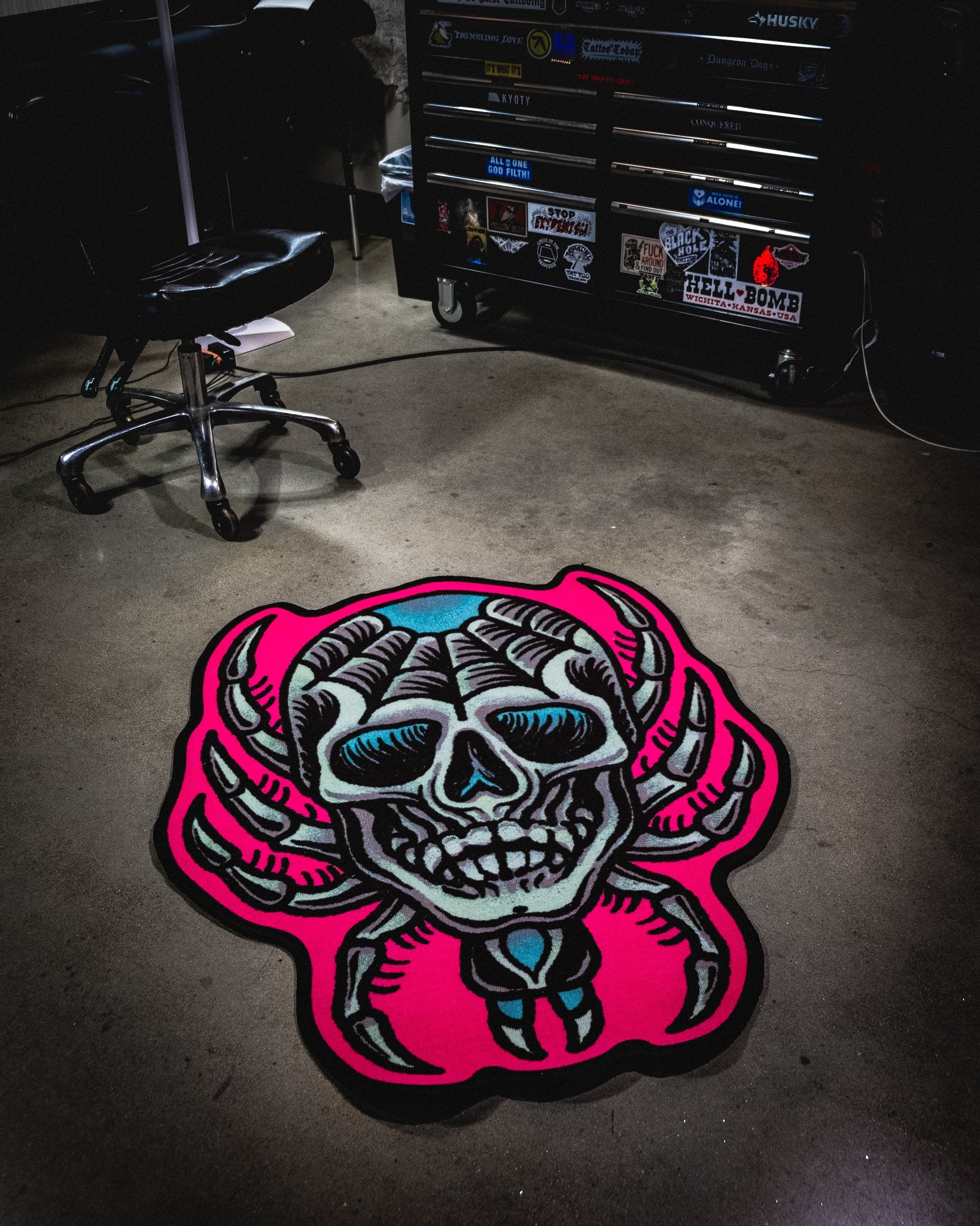 Spider and Skull Rug